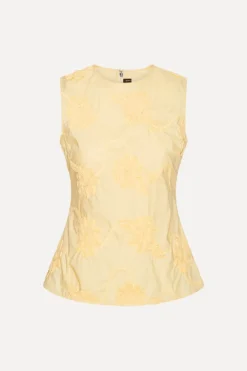 Flower Sleeveless Top Yellow