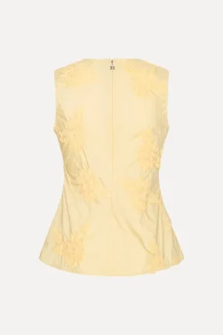 Flower Sleeveless Top Yellow