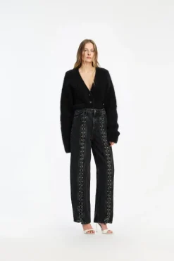 Fluffy Knit Cardigan Black