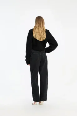 Fluffy Knit Cardigan Black