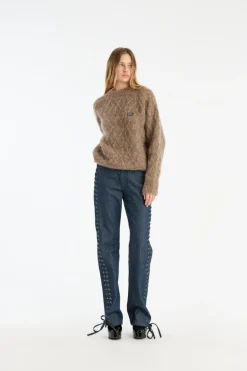 Fluffy Knit Jumper Brown