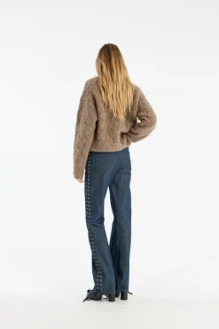 Fluffy Knit Jumper Brown