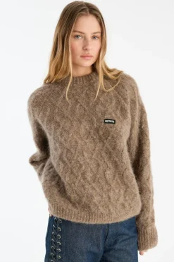Fluffy Knit Jumper Brown