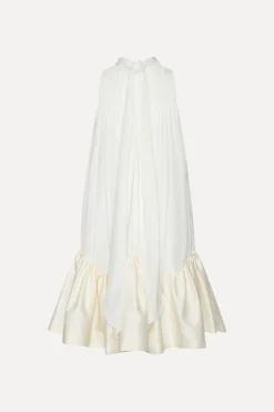 Gathered Mini Dress White