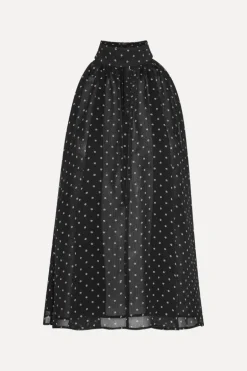 Halterneck Bow Top Black