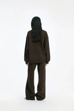Heavy Straight Sweatpants Dark Brown