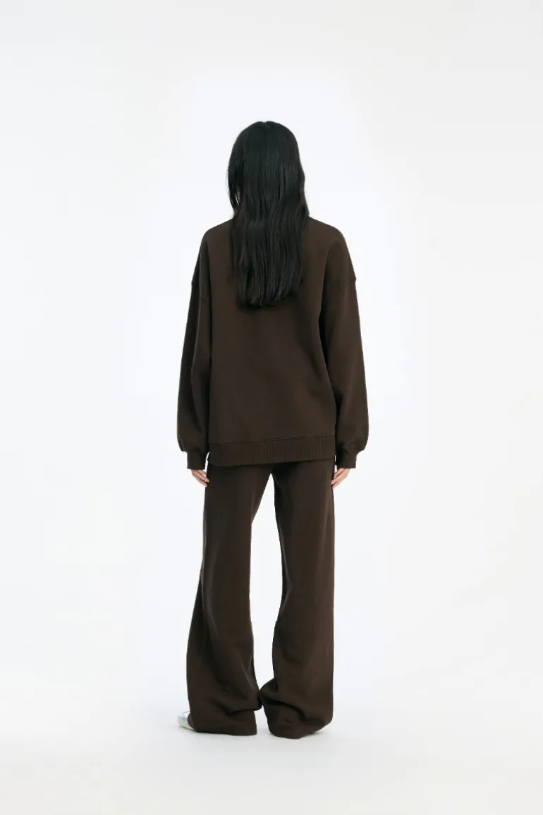 Heavy Straight Sweatpants Dark Brown