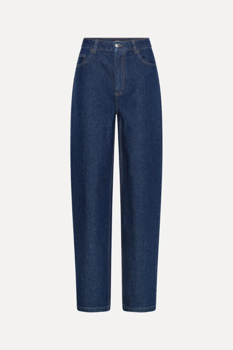 Heavy Woven Wide Pants Dark Blue
