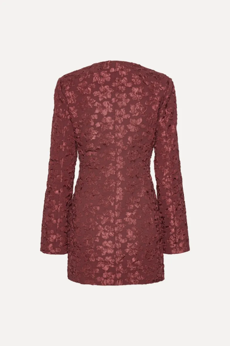Jacquard Blazer Dress Burgundy