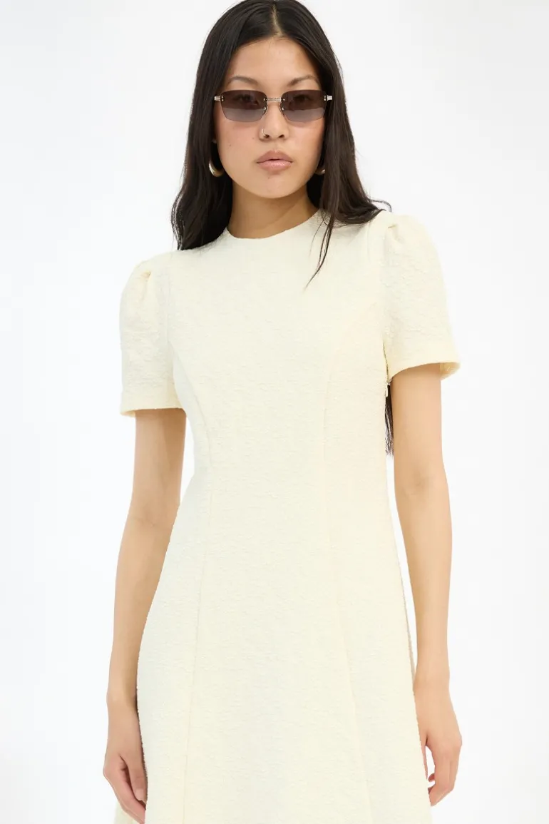 Jacquard Flared Dress Yellow