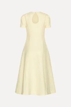Jacquard Flared Dress Yellow
