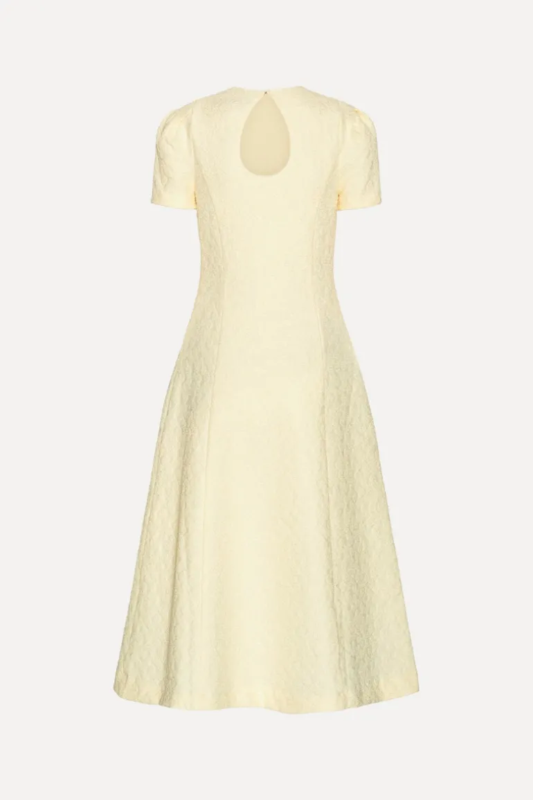 Jacquard Flared Dress Yellow