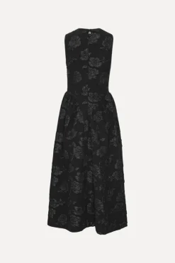 Jacquard Midi Dress Black