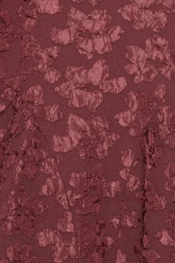 Jacquard Midi Dress Burgundy