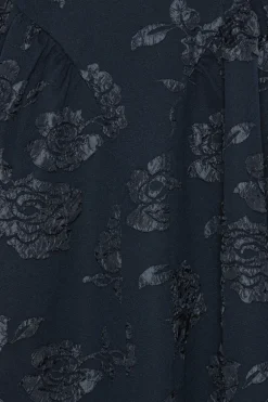 Jacquard Midi Dress Dark Blue
