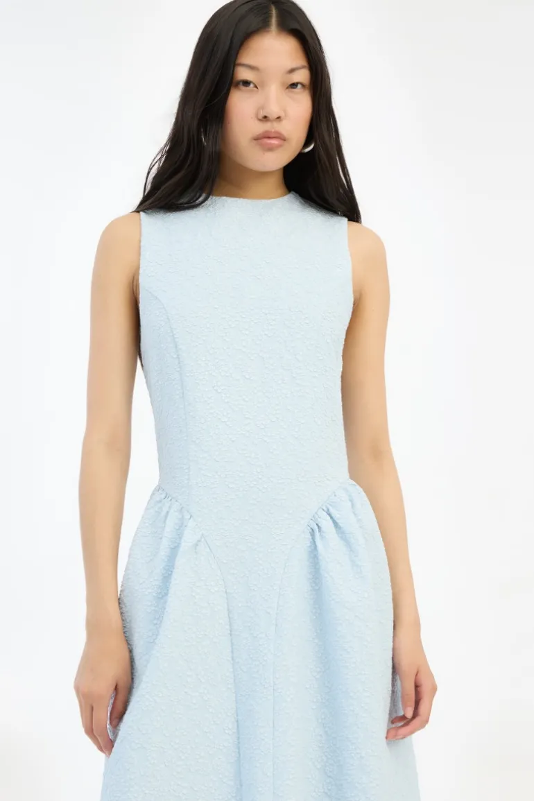 Jacquard Midi Dress Light Blue