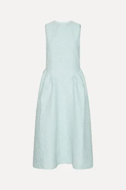 Jacquard Midi Dress Light Blue