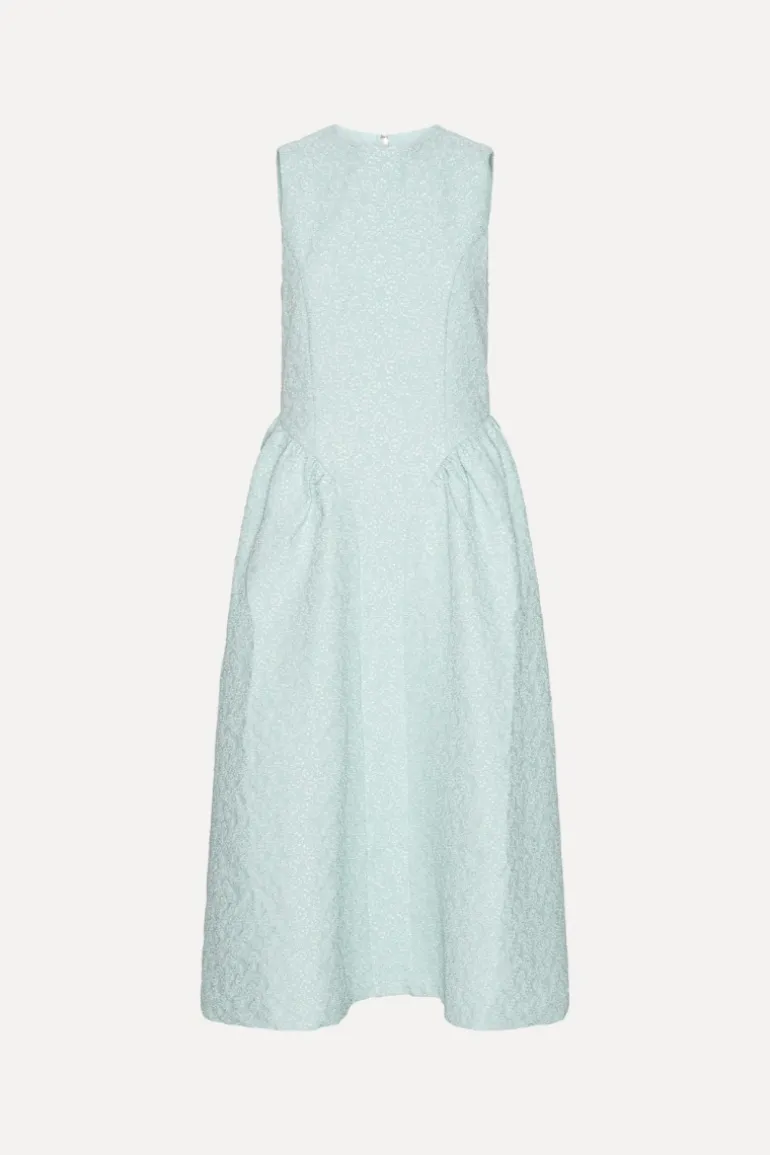 Jacquard Midi Dress Light Blue