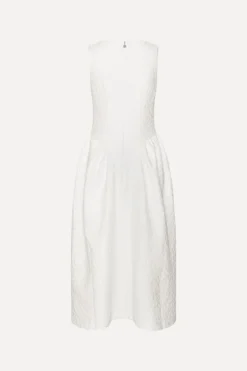 Jacquard Midi Dress White