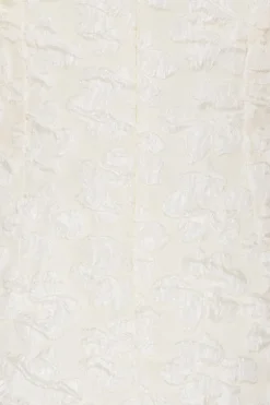 Jacquard Midi Puffy Dress White