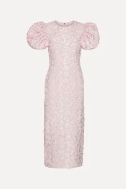Jacquard Midi Puffy Dress Light Pink