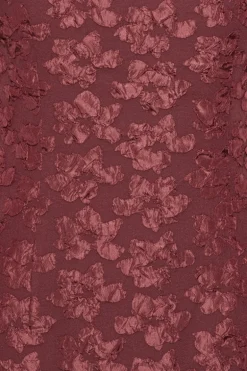 Jacquard Midi Puffy Dress Burgundy