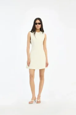 Jacquard Mini Dress Yellow