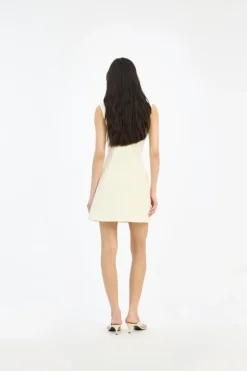 Jacquard Mini Dress Yellow