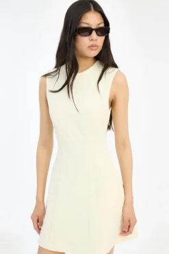 Jacquard Mini Dress Yellow