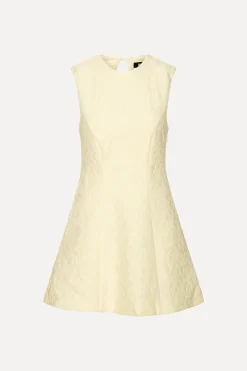 Jacquard Mini Dress Yellow