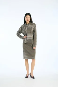 Jersey Midi Skirt Army Green