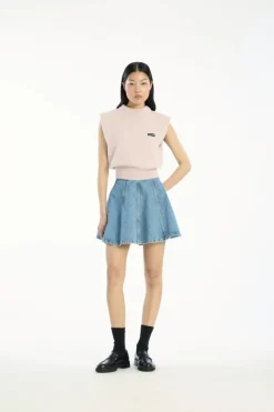 Knit Cropped Vest Light Pink