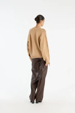Knit Lacing Jumper Beige
