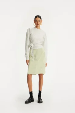 Knit Puff Crewneck Light Grey