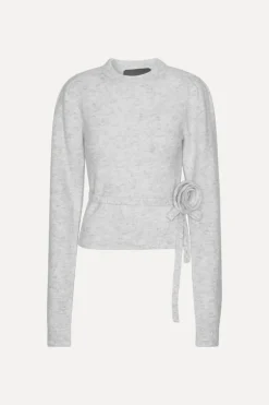 Knit Puff Crewneck Light Grey