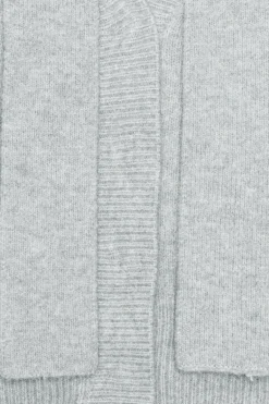 Knit Scarf Cardigan Light Grey