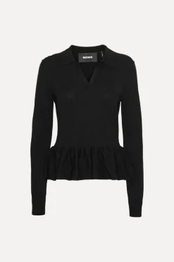 Knit Top W/ Peplum Black