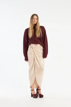 Knit Turtleneck Jumper Burgundy