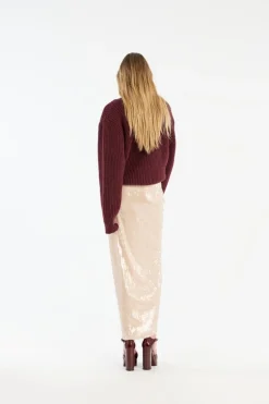 Knit Turtleneck Jumper Burgundy