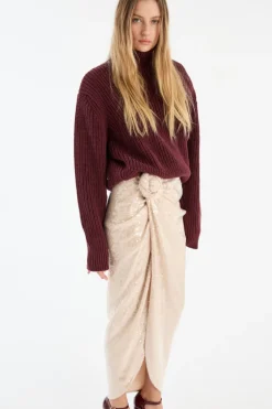Knit Turtleneck Jumper Burgundy
