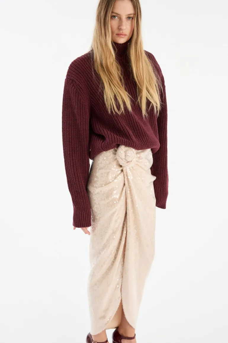 Knit Turtleneck Jumper Burgundy