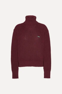 Knit Turtleneck Jumper Burgundy