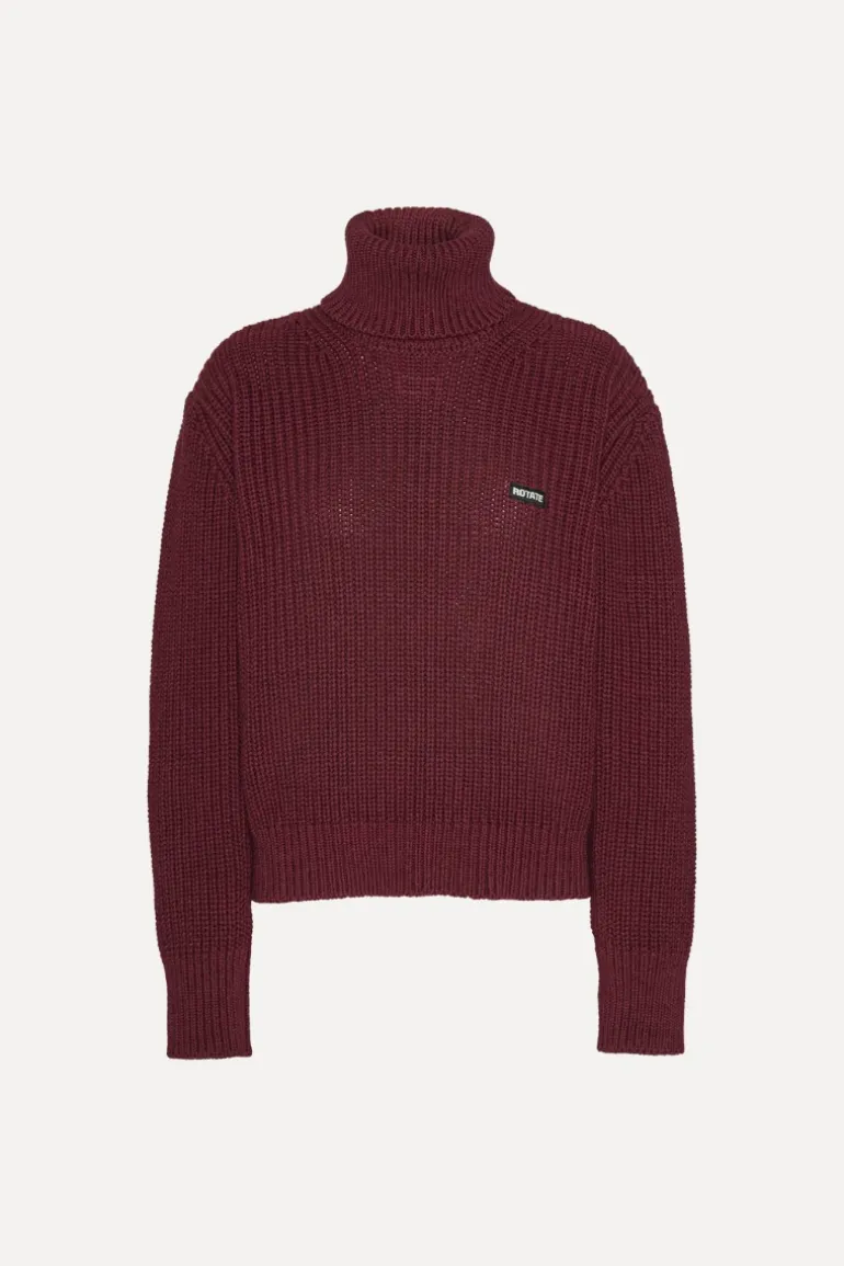Knit Turtleneck Jumper Burgundy
