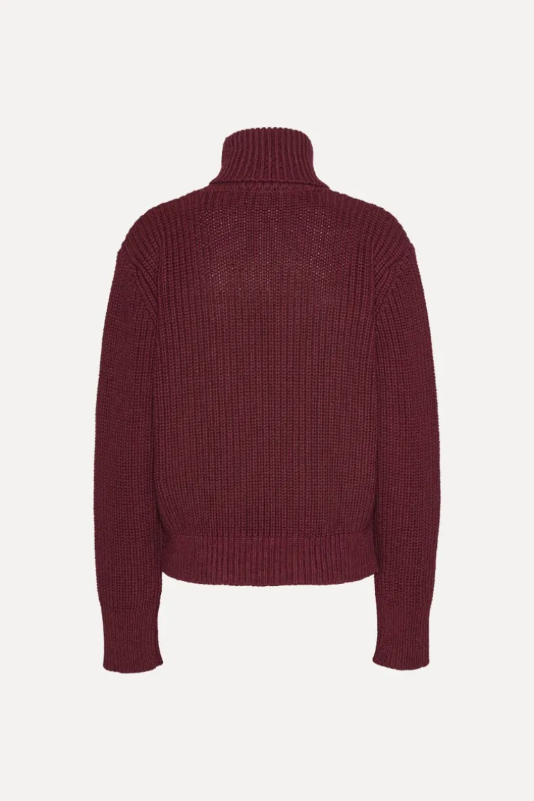 Knit Turtleneck Jumper Burgundy