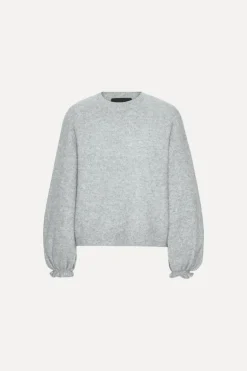 Knit Wide Sleeve Jumper Light Grey