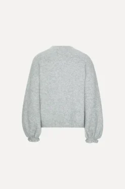 Knit Wide Sleeve Jumper Light Grey