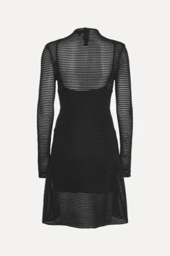 Knitted Flared Mini Dress Black