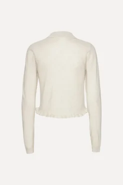 Knitted Polo Cardigan Light Grey