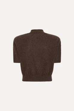 Knitted Polo Dark Brown