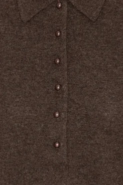 Knitted Polo Dark Brown